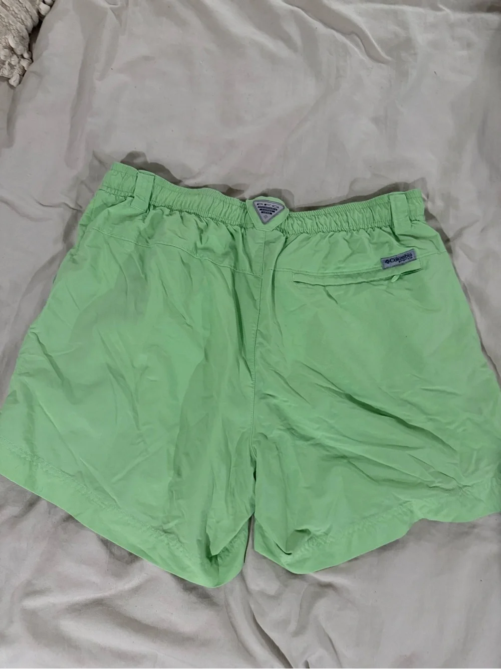 Columbia PFG Men’s Swim Trunks Size Large Neon‎ Green Drawstring Fishing Beach